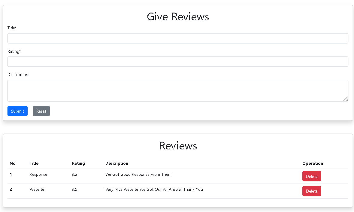Simple Review App